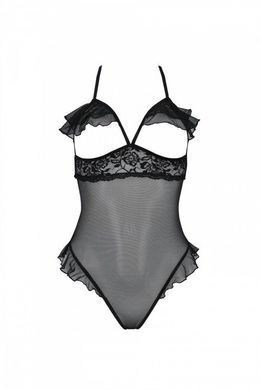 Еротичне боді Passion DOLLY BODY, S/M, black, з відкритими чашками SO9702 фото