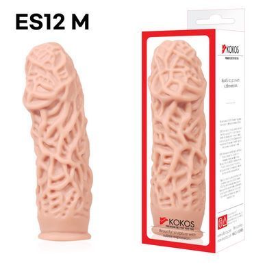 Насадка на член Kokos Extreme Sleeve ES.12 размер M, утолщающая, стимулирующий рельеф SO2492 фото