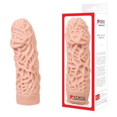 Насадка на член Kokos Extreme Sleeve ES.12 размер M, утолщающая, стимулирующий рельеф SO2492 фото