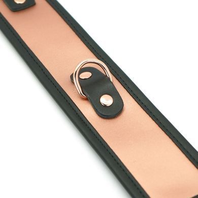 Широкий ошейник с поводком Liebe Seele Rose Gold Memory Collar with Leash, натуральная кожа SO9494 фото