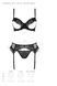 Комплект Passion KERRIA SET WITH OPEN BRA black, XXL/XXXL, бюстгальтер з відкритою чашкою, стрінги, пояс для панчіх SX0496 фото 5