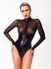 Боді Noir Handmade F321 Edge, XL, низ під латекс, верх сітка, блискавка на все тіло, декор кільця SX0360 фото 3