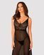 Напівпрозора довга сорочка Obsessive Estiqua chemise XL/2XL, чорний, асиметричний крій SO7264 фото 1