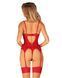 Комплект корсет та стрінги Obsessive Ingridia corset & thong XL/2XL, червоний SO9030 фото 2