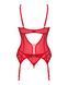 Комплект корсет та стрінги Obsessive Ingridia corset & thong XL/2XL, червоний SO9030 фото 4