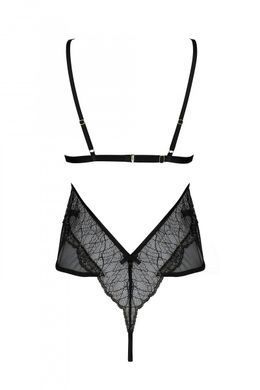 Боди Passion AMBERLY BODY black, L/XL, открытая спина, низ стринги SX0455 фото