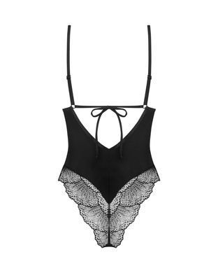 Тедди Obsessive Lobellis teddy, XS/S, черное, лиф с мягкой чашкой, открытая спина, низ-стринги SX1014 фото