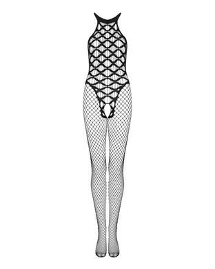 Сетчатый бодистокинг с имитацией боди Obsessive Bodystocking G332 S/M/L, black, с доступом SO7698 фото