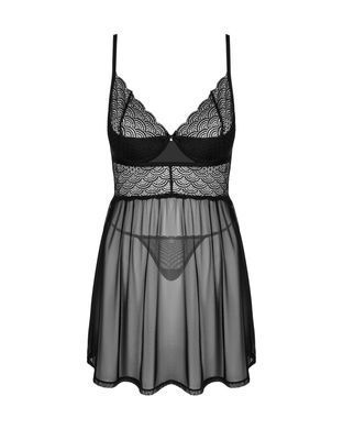 Еротичний комплект Obsessive Chemeris babydoll & thong XL/2XL, пеньюар та стрінги SO9760 фото