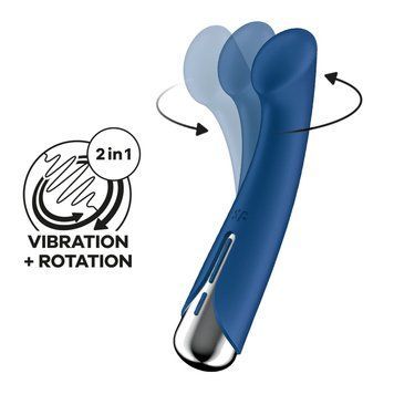 Вибратор с ротацией Satisfyer Spinning G-Spot 1 Blue, плоская площадка для стимуляции точки G SX0556 фото
