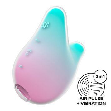 Вакуумный клиторальный стимулятор с вибрацией Satisfyer Mermaid Vibes Mint/Pink, 2 мотора SX1209 фото