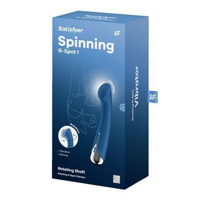 Вибратор с ротацией Satisfyer Spinning G-Spot 1 Blue, плоская площадка для стимуляции точки G SX0556 фото