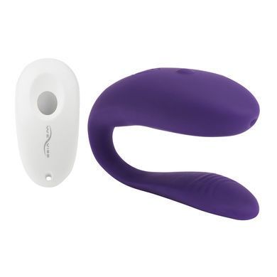 Недорогой вибратор для пар We-Vibe Unite Purple, однокнопочный пульт ДУ SO6936 фото