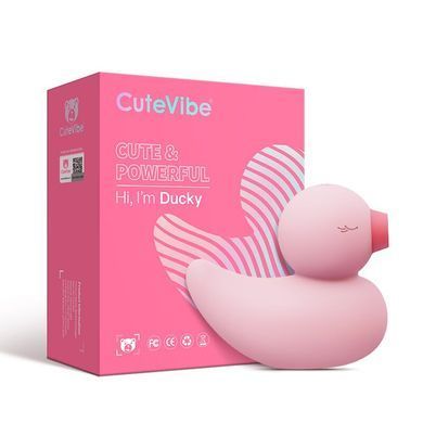 Вакуумный вибратор-уточка CuteVibe Ducky Pink SO6553 фото