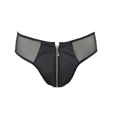 Мужские слипы на молнии Passion 042 SLIP TIMMY S/M Black, экокожа, сетка SO7598 фото
