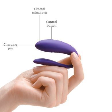 Недорогой вибратор для пар We-Vibe Unite Purple, однокнопочный пульт ДУ SO6936 фото