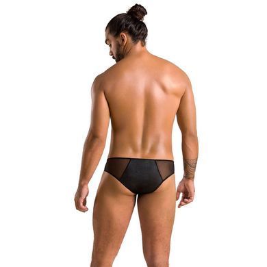Мужские слипы на молнии Passion 042 SLIP TIMMY S/M Black, экокожа, сетка SO7598 фото