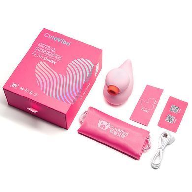 Вакуумный вибратор-уточка CuteVibe Ducky Pink SO6553 фото