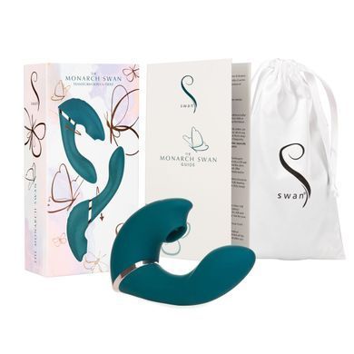 Многофункциональный вибратор с вакуумной стимуляцией Swan The Monarch Teal SO8905 фото