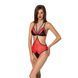 Полупрозрачное боди с кружевом Passion PEONIA BODY XXL/XXXL red SO8462 фото 1