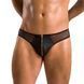 Мужские слипы на молнии Passion 042 SLIP TIMMY S/M Black, экокожа, сетка SO7598 фото 1