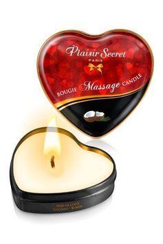 Розпродаж!!! Масажна свічка серце Plaisirs Secrets Coconut 35 мл (термін 04.2026) SO1868-R фото