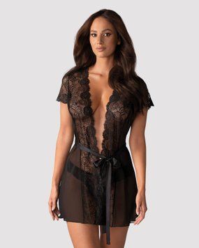 Пеньюар Obsessive Alluria peignoir & thong L/XL SX1125 фото