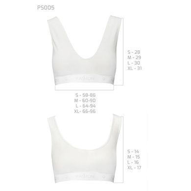 Спортивний топ з еластичної бавовни Passion PS005 TOP S, white SO4229 фото
