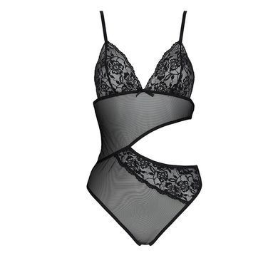 Боди с ажурным лифом Passion CHRISTA BODY XXL/XXXL, black SO5755 фото