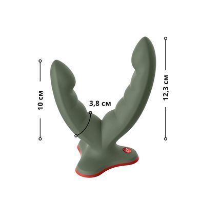 Двойной фаллоимитатор Fun Factory RYDE wild olive, гибкие стволы, присоска SX0975 фото