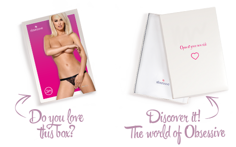Кружевные танга с доступом Obsessive 828-THC-1 crotchless thong L/XL, черные SO7174 фото