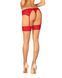 Чулки Obsessive Ingridia stockings XS/S, бежевые с красной резинкой SO9040 фото 2