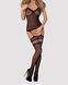 (SALE) Бодистокинг Obsessive Bodystocking F214 black S/M/L, имитация корсета и чулок на подвязках SO7224 фото 4