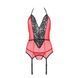 Корсет с пажами для чулок Passion PEONIA CORSET L/XL red, стринги SO8463 фото 4