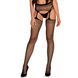 Чулки-стокинги из сетки разного размера Obsessive Garter stockings S815 S/M/L, черные, имитация гарт SO7274 фото 1