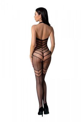 Бодистокинг с плетением на животике Passion BS100 One Size, black, декоративный шов, с доступом SO8941 фото