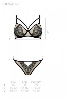 Комплект Passion LORINA SET, XXL/XXXL, beige, бюстгальтер и трусики SO9713 фото