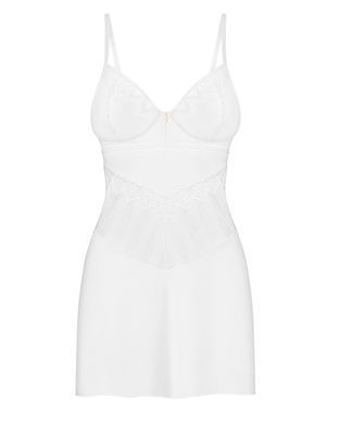 Пеньюар Obsessive Alissium chemise & thong, XL/2XL, мереживний ліф, стрінги в комплекті SX0608 фото