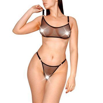 Сексуальний набір білизни із сітки Art of Sex - Deily чорний L-2XL SX2359 фото