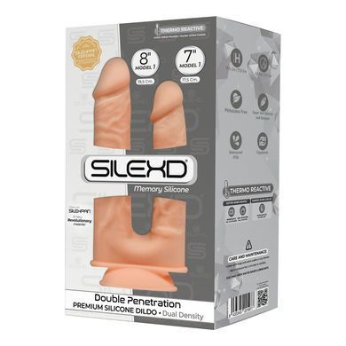 Фаллоимитатор двойной SilexD Double Gusto Flesh (Model 1 size 8" & 7"), двухслойный, силикон + Silexd SO5966 фото