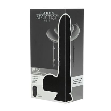 Вибро-фаллоимитатор с ротацией и пульсацией Naked Addiction 8.6&Prime; Noir, с пультом ДУ SO8907 фото