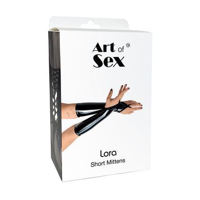 Виниловые миттинки Art of Sex - Lora короткие, размер L, цвет красный SO7474 фото