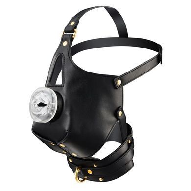 Маска-сбруя для орального секса с поводком LOCKINK SEVANDA Blowjob Head Muzzle with Leash SX0912 фото