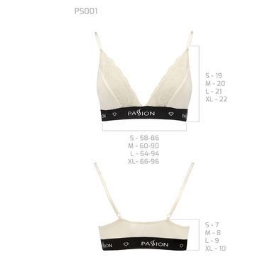 Эластичный топ с кружевом Passion PS001 TOP M, ecru SO4180 фото