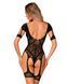 (SALE) Нейлоновий бодістокінг з імітацією гартер Obsessive Bodystocking G334 S/M/L, black, з доступом SO7700 фото 2