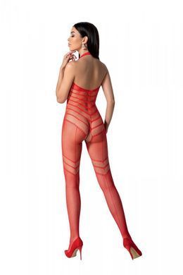 Бодістокінг з плетінням на животику Passion BS100 One Size, red, декоративний шов, з доступом SO8942 фото
