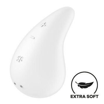 Вибратор для наружной стимуляции Satisfyer Dew Drop White, 2 мотора, 12 режимов, мягкий корпус SX1212 фото
