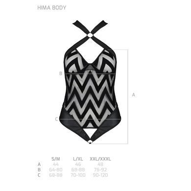 Сетчатый боди с халтером и ритмичным рисунком Passion Hima Body XXL/XXXL, black SO5348 фото