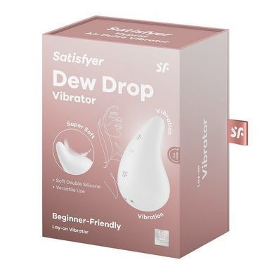 Вибратор для наружной стимуляции Satisfyer Dew Drop White, 2 мотора, 12 режимов, мягкий корпус SX1212 фото