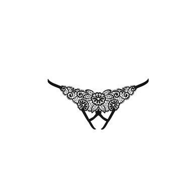 Трусики кружевные с доступом Passion Exclusive VIOLANTE THONG XXL/XXXL, black PS24303 фото